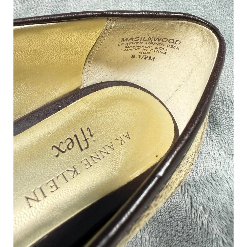 Anne Klein iFlex Loafers Womens 8.5 Brown Snake Print Penny Comfort Flats